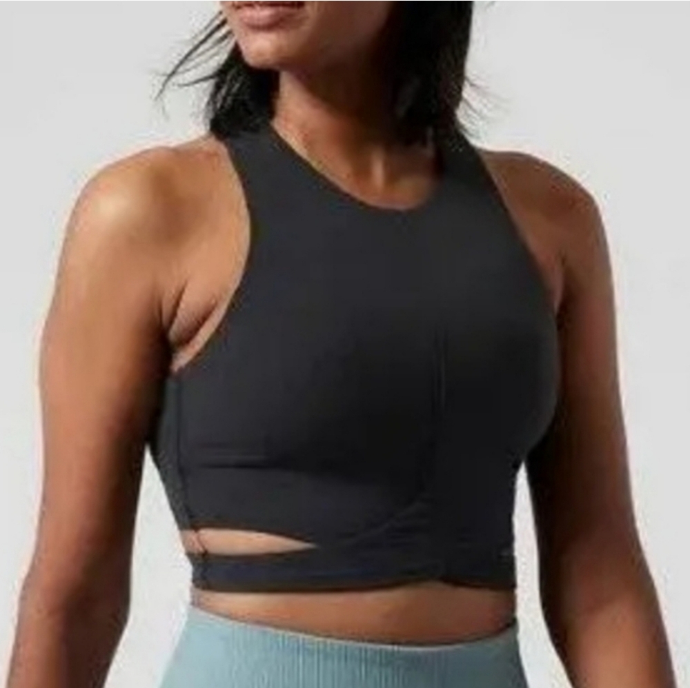 NWT Athleta Conscious Cut Out Crop Sports Bra Top Size Small A -C Cup